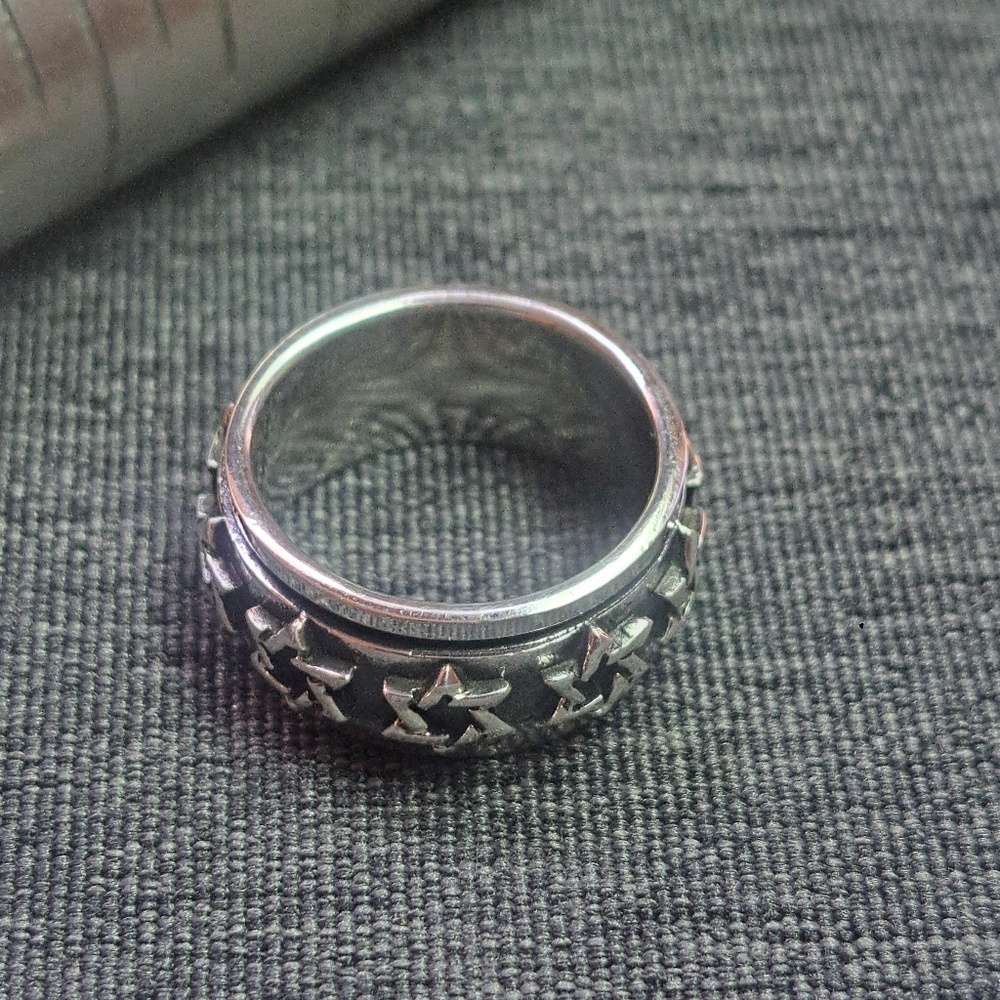 Handmade Star of David ring 925 sterling silver spinner ring